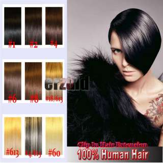 15 26 real remy human hair extensions clip in on 15 10 colors 7pcs 