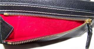   & BOURKE Black Pebbled LEATHER CONTINENTAL Clutch CHECKBOOK WALLET