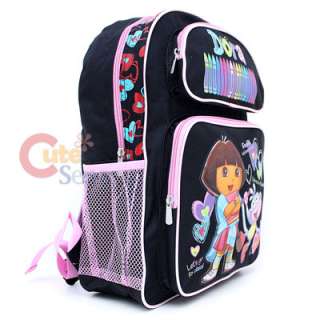 Dora & Boots School Backpack BagBlack Crayon Large16  