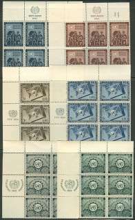 UNITED NATIONS #15//72 Inscription Blocks of 6, NH, VF, Scott $203.45