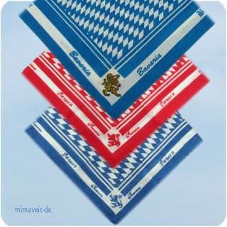 Tuch mit weiß blauen oder rot weißen Rauten und dem Bayerischen 