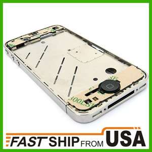 New iPhone 4 Mid Frame FULL Assembly w/ buttons, power flex, dock 