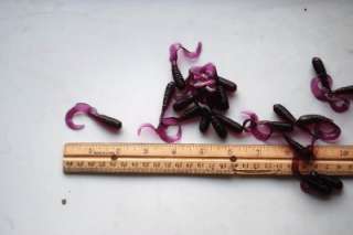   of 25 Purple Grub Lures Plastic Fish Soft Bait Worm Powerbait  