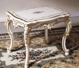 Vi0806 Tisch Couchtisch 65x50 in weiß, gold, silber antik style 