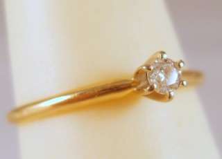 10K Yellow Gold .10ct Diamond Engagement Ring Size 7 No reserve  