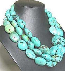 Charming 13x18MM Turkey Turquoise Beads Necklace 48  