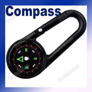 New Mini Outdoor Camping Compass Carabiner Navigation Keychain Metal 