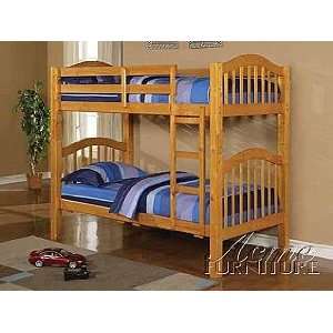  Acme Furniture Honey Oak Finish Twin Bunk Bed 02359