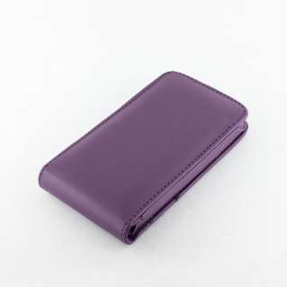PURPLE LEATHER FLIP CASE COVER WALLET FOR IPOD TOUCH 4TH GEN 4G