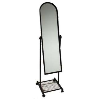 Standspiegel mit Rollen Metall kippbar schwarz 160 cm  