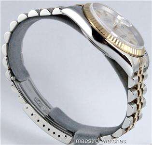   Genuine Mens Rolex Datejust Watch 16233 U series Silver Dial w 