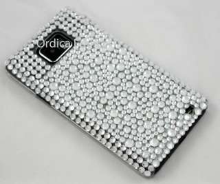 Coque arrière en strass Samsung Galaxy S2 I9100   Bulles blanches