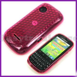 Soft Rubber Silicone Case Cover Motorola Fire XT316 XT311 Pink  