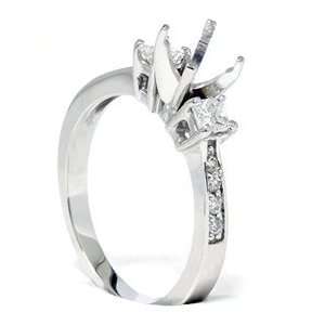  Princess Cut Diamond Engagement Semi Mount Ring Setting Jewelry