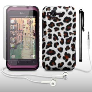 PU LEATHER BACK COVER FOR HTC RHYME (4 IN 1 PACK)   LEOPARD SPOT 
