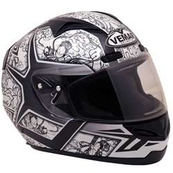 Vemar Eclipse Lost Times Motorcycle Helmet white/blk L  