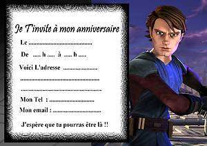   5 cartes invitation anniversaire Star Wars the Clone Wars 01