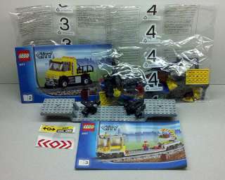 Lego City   Trains   3677 Red Cargo Train Flatbed Car & Repair Truck 