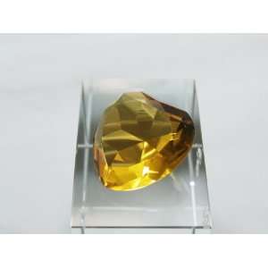   40mm Topaz Crystal Heart Diamond Jewel Paperweight