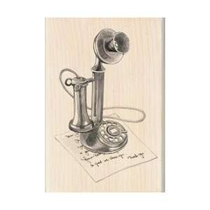  Inkadinkado Mounted Rubber Stamp Vintage Phone 2X1.5; 2 