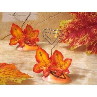  Autumn Maple and Oak Tin Leaf Place Card Holders   Package 