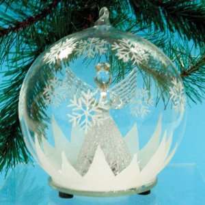   Christmas Ornament with Angel   Glass Ball Ornament LED Lights Home