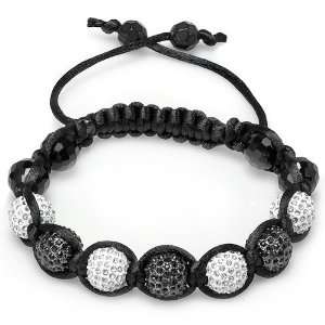 Shamballa Bracelet Mens Ladies Unisex Hip Hop Style Pave Seven Crystal 