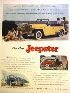 1948 JEEPSTER   WILLYS OVERLAND MOTORS, TOLEDO, OHIO Ad  