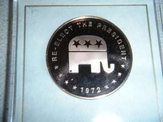 1972 FRANKLIN MINT BRONZE RICHARD NIXON CAMPAIGN COIN  