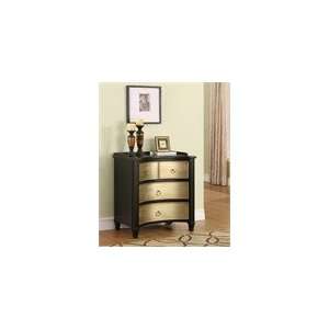  Black & Gold 3 Drawer Concave Chest: Baby