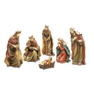   Piece Jewel Toned Religious Nativity Figurines Set