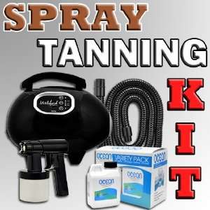   Ocean Solution Sunless Spray Tanning KIT Heat Machine Airbrush System