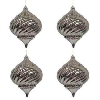 pk. True Silver Shiny Onion Shaped Ornaments 150 mm. product details 
