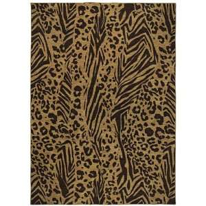   Brown Beige Animal Print Contemporary Area Rug 7.90.