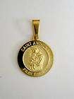 14K Solid Gold Saint St Anthony Medal Charm Pendant 2 gram