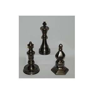 Dessau Antique Brass Chess Finials Set/3 Patio, Lawn 