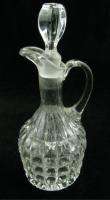 Vintage Clear Crystal Glass Oil Vinegar Cruet Stopper B  