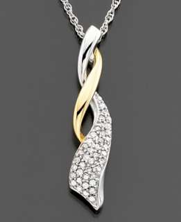 14k Gold & Sterling Silver Diamond Pendant (1/5 ct. t.w.)