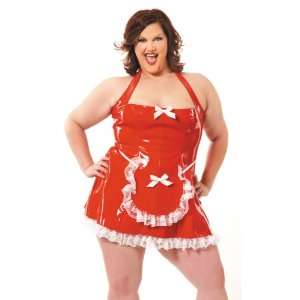  Red Patent French Maid Outfit*diva*new Plus Size 1x 