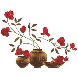   : Platin Art Wall Decal Deco Sticker, Red Floral Vase: Home & Kitchen