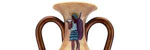   greek warriors trojan war mythology stoneware vase 12 height sale