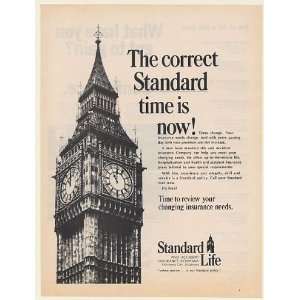  1968 Big Ben Clock Tower Standard Life Insurance Print Ad 