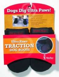 Ultra Paws TrAction Dog Boots Black, Medium  