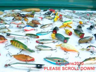 TACKLE BOX full [100] vintage FISHING LURES heddon bagley jitterbugs 