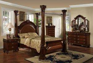 IRON CANOPY QUEEN, KING BED 4 POST BEDROOM SET GRAND SCALE FURNITURE 
