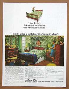 1968 ETHAN ALLEN BEDROOM FURNITURE Vintage Print Ad  