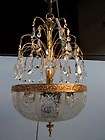 Great antique bronze and glass chandelier # 07720  