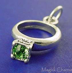 Sterling Silver AUGUST BIRTHSTONE RING 3D Charm  