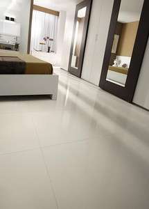 White Black Polished Porcelain Tile floor Rectified  