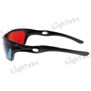 Stylish Plastic Full Frame Red Blue Anaglyph Film 3D Glasses Features